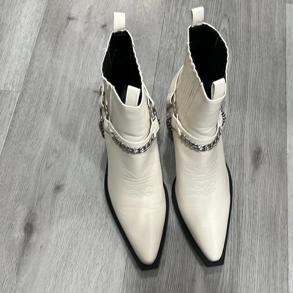 Billini Ellison Bone Leather Western Cowboy Bootie - Picture 4 of 8